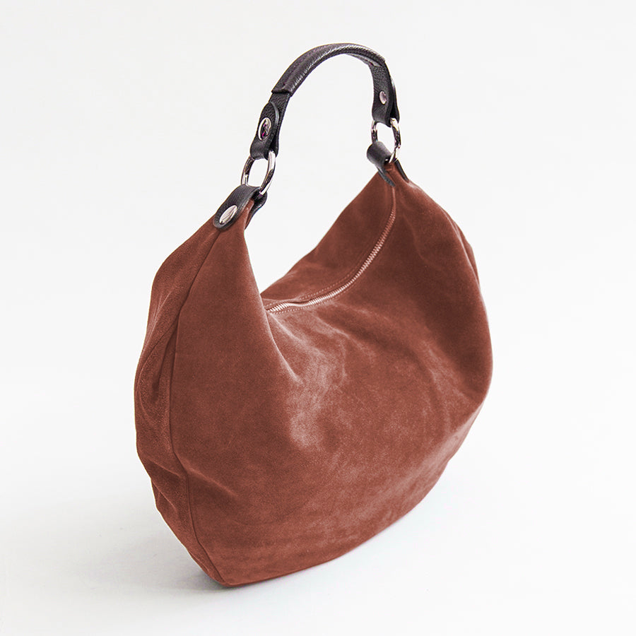 NATALIE - Hobo bag in brick suede