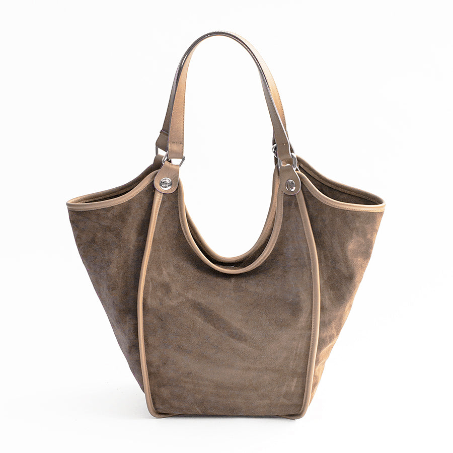 CLEA - Taupe Suede and Leather Bag