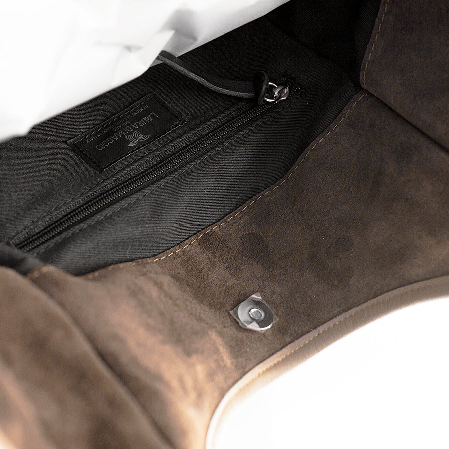 CLEA - Taupe Suede and Leather Bag