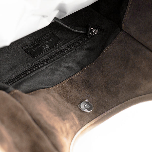 CLEA - Taupe Suede and Leather Bag