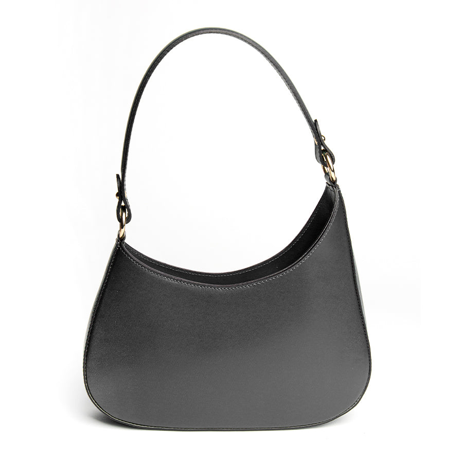 EDI – elegant black leather hobo bag
