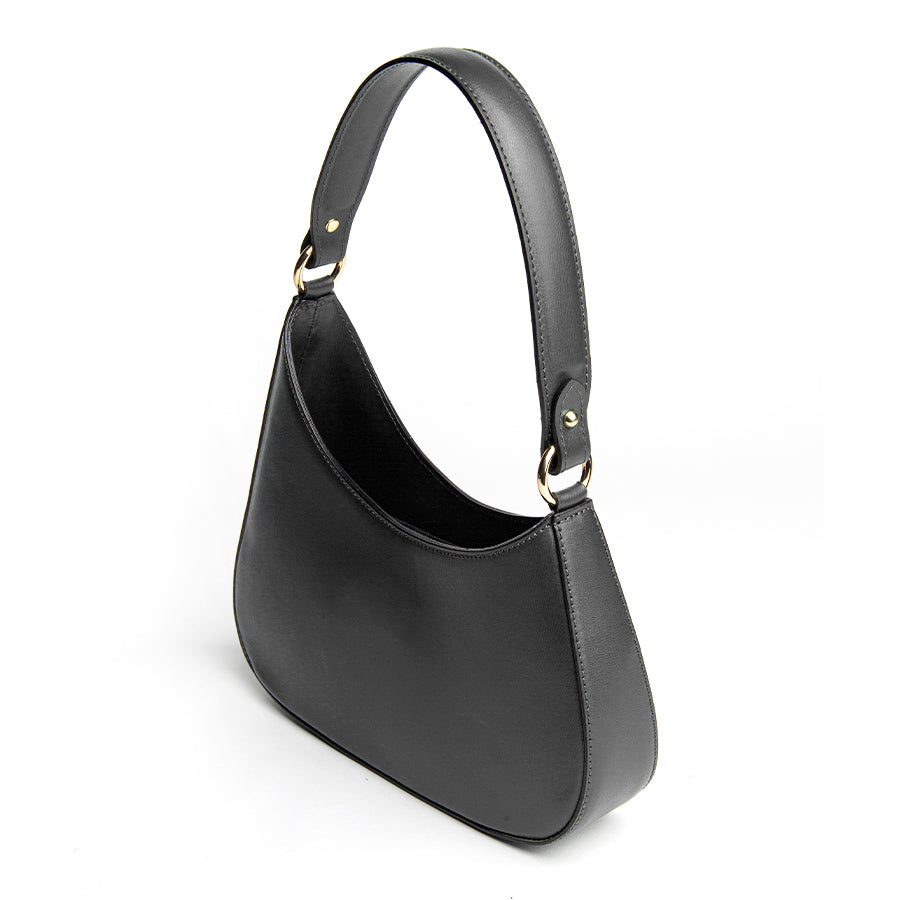 EDI – elegant black leather hobo bag