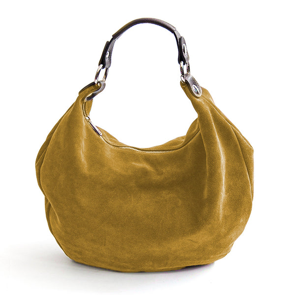 NATALIE IT/AM - Sacca hobo in camoscio senape