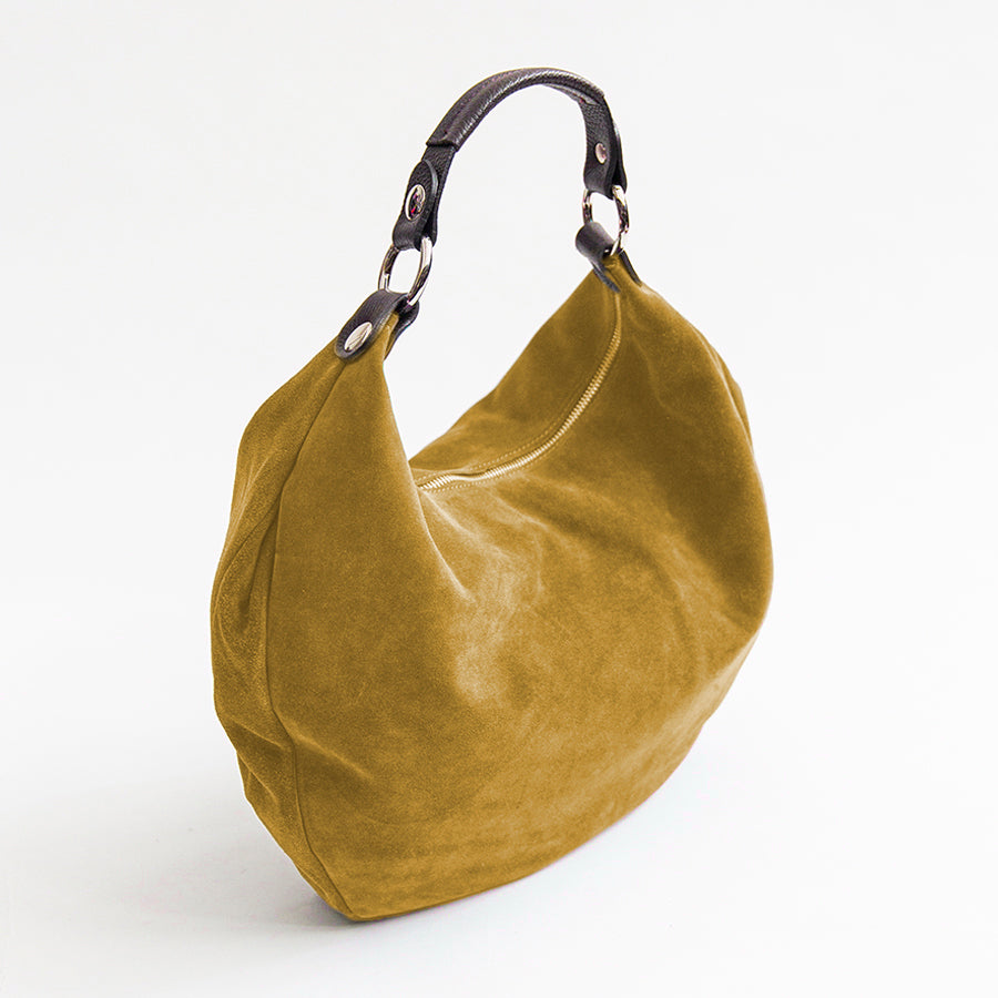 NATALIE IT/AM - Mustard Suede Hobo Bag