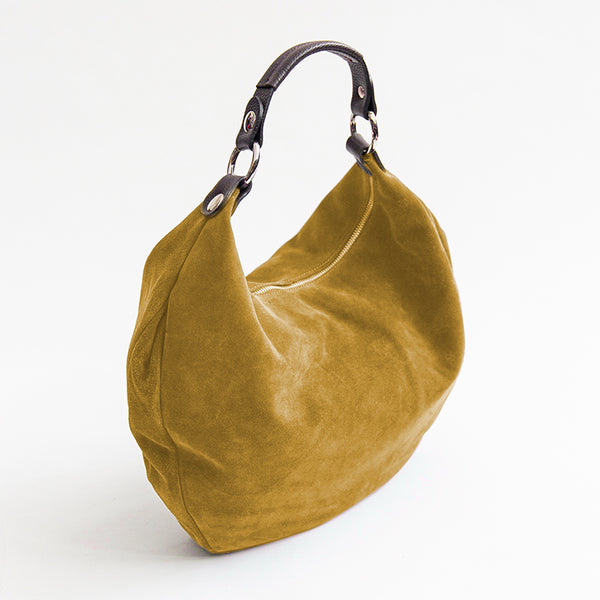 NATALIE IT/AM - Mustard Suede Hobo Bag