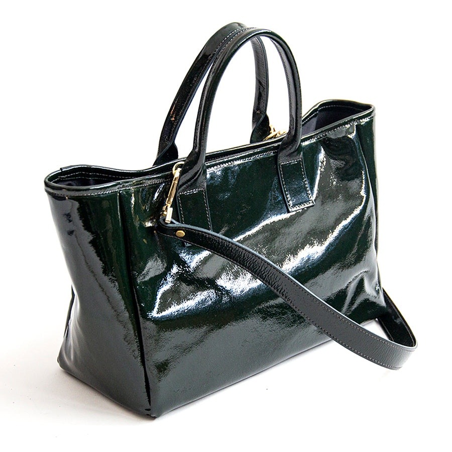 MILANO VERNICE - green patent leather bag