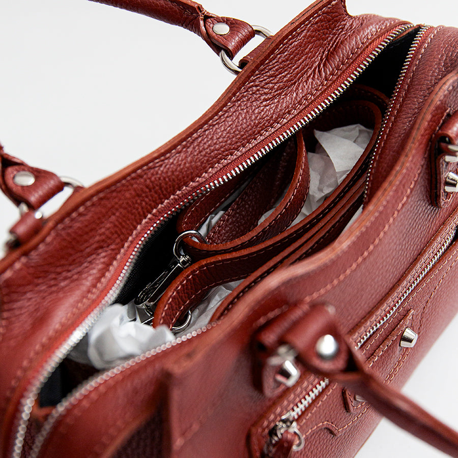 BARCELONA - ruby leather handbag