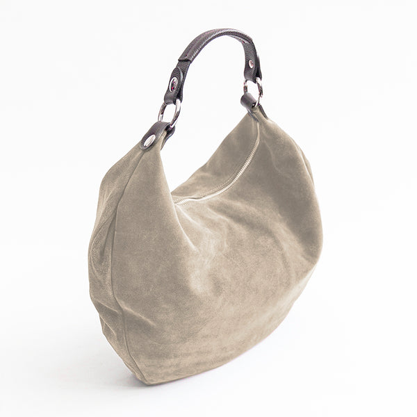NATALIE IT/AM - Sacca hobo in camoscio latte