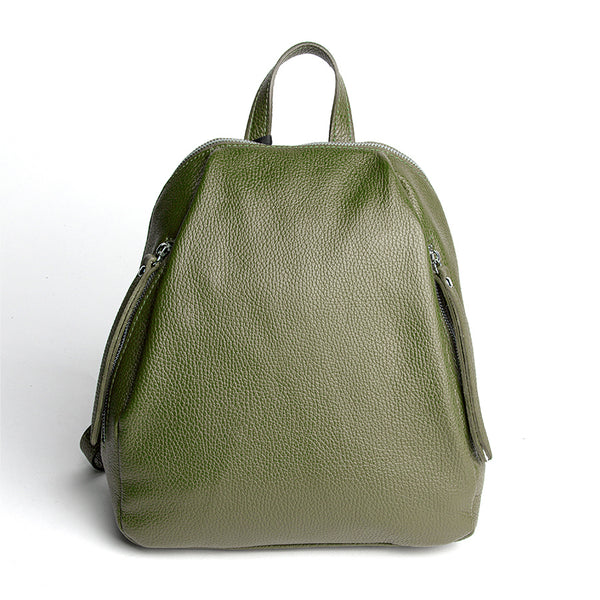 ZIP - olive dollar leather backpack