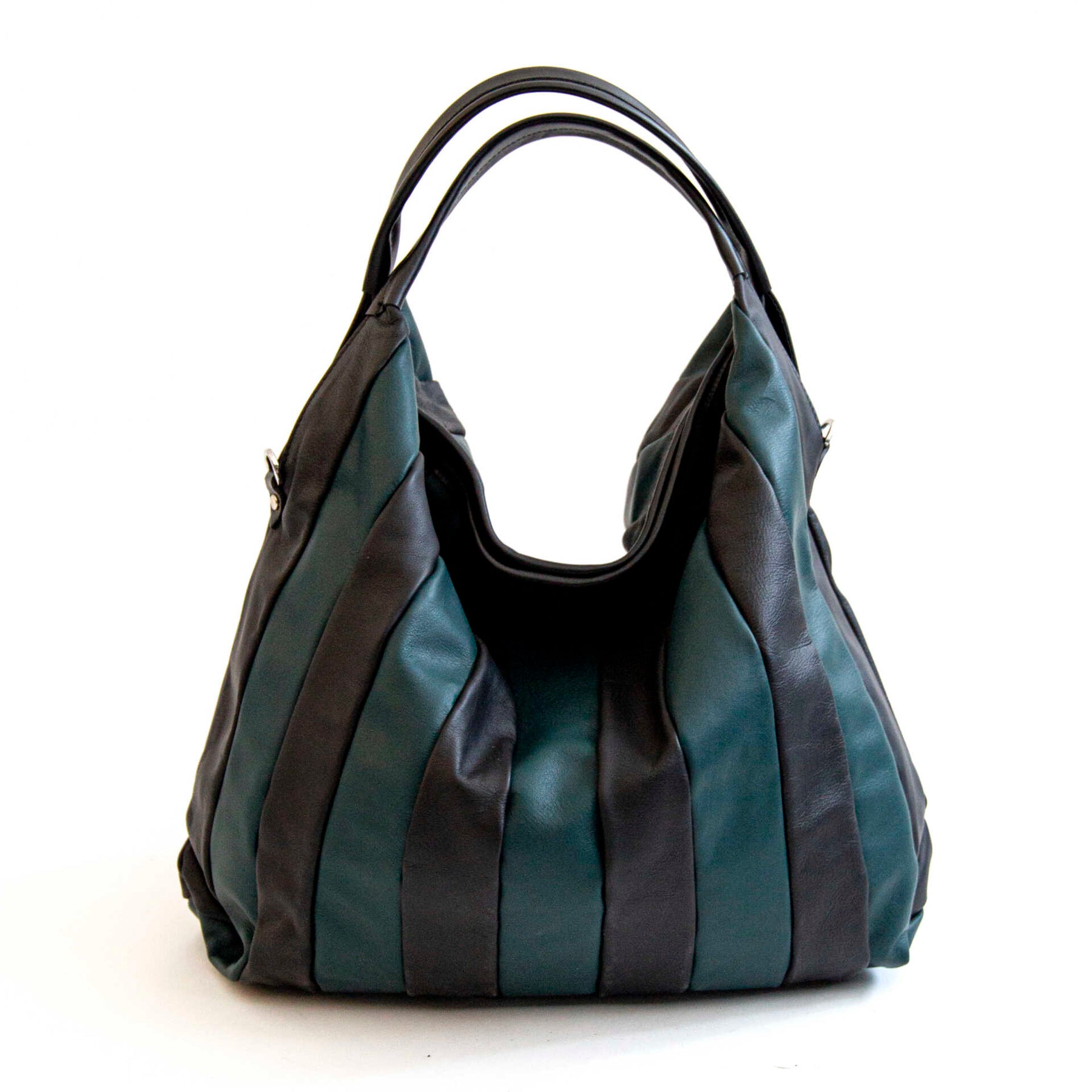 TESSA - Maxi bag in quilted nappa leather in petrol blue