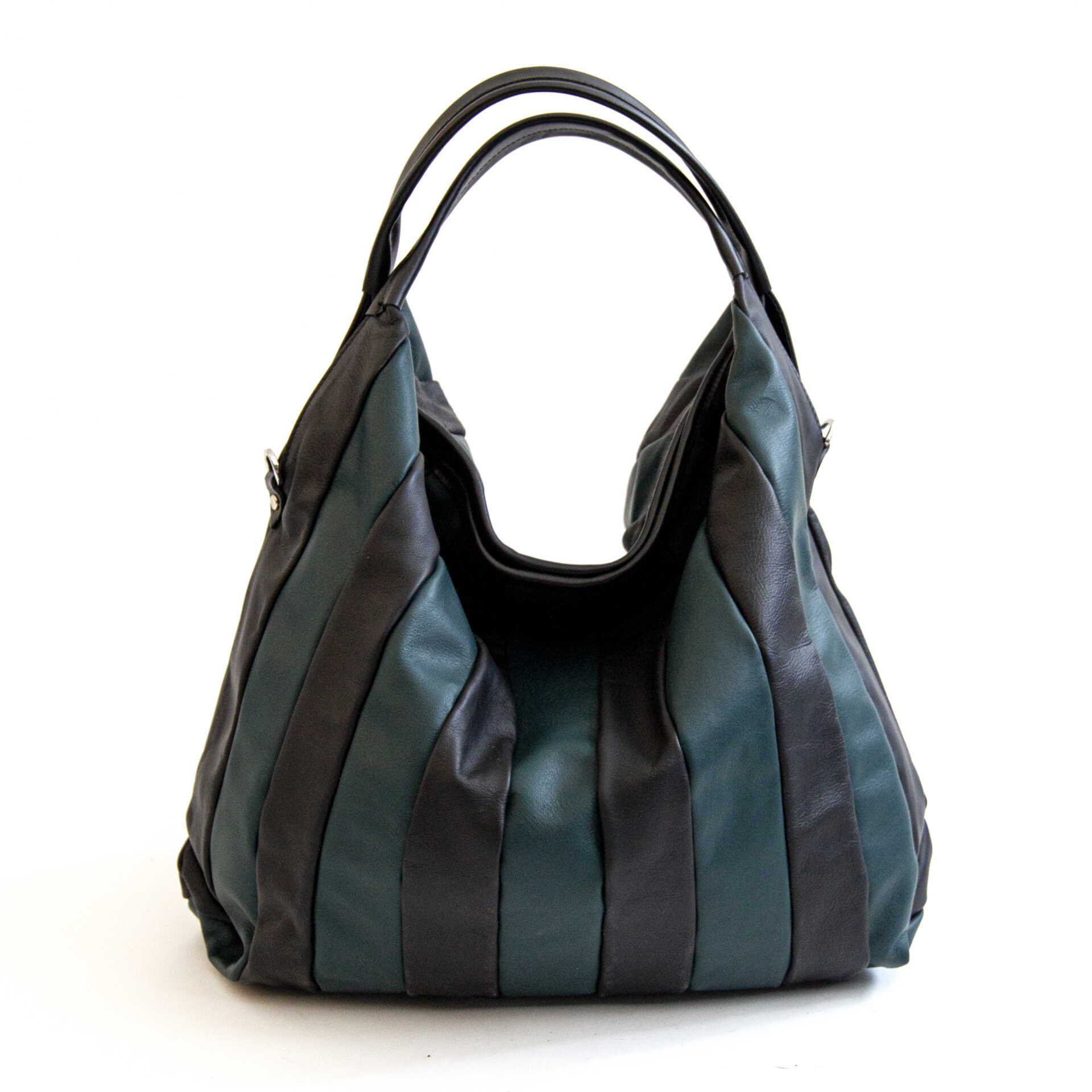 TESSA - Maxi bag in quilted nappa leather in petrol blue