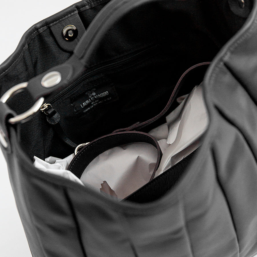 TESSA SMALL - Black quilted nappa leather bag