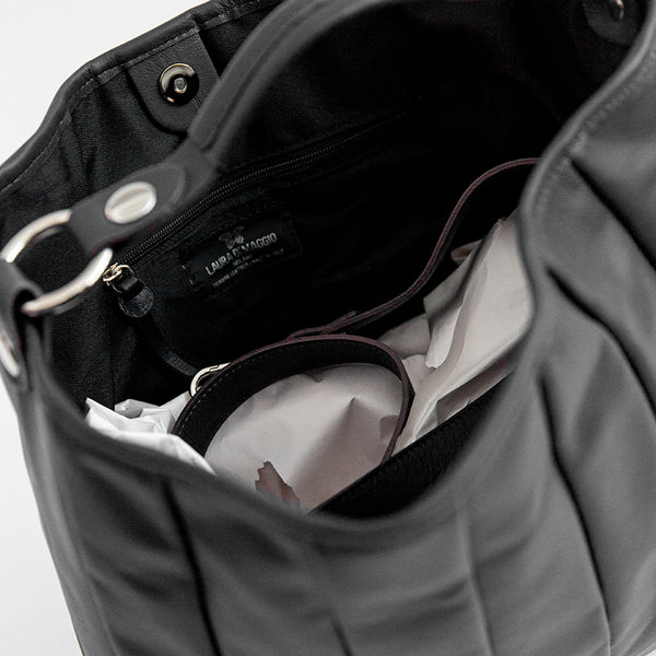 TESSA SMALL - Black quilted nappa leather bag