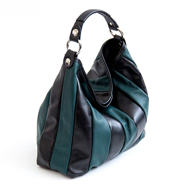 TESSA SMALL - Quilted Nappa Leather Bag in Petrol Blue