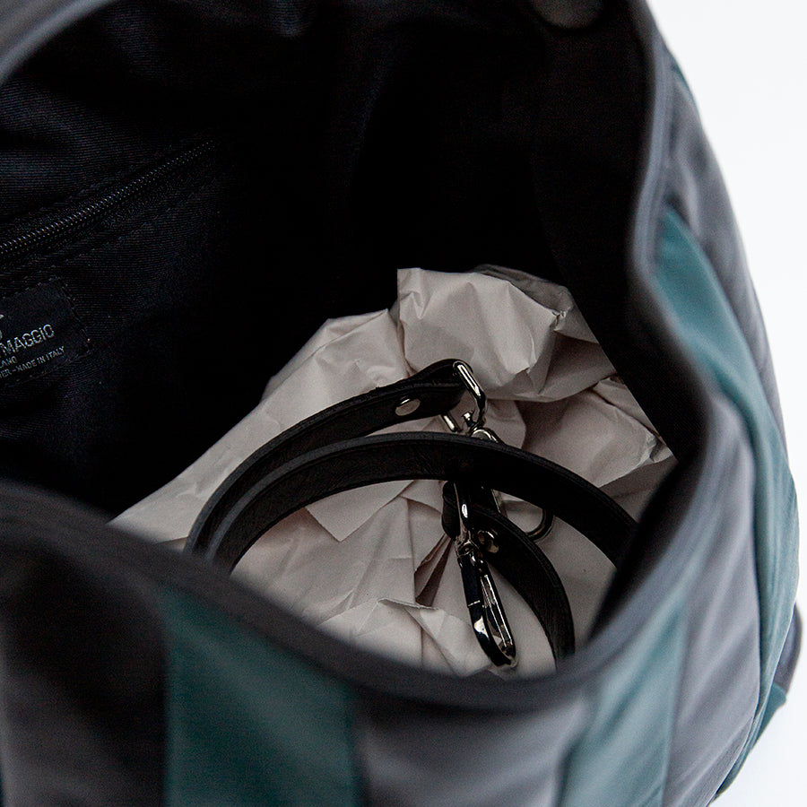 TESSA SMALL - Quilted Nappa Leather Bag in Petrol Blue