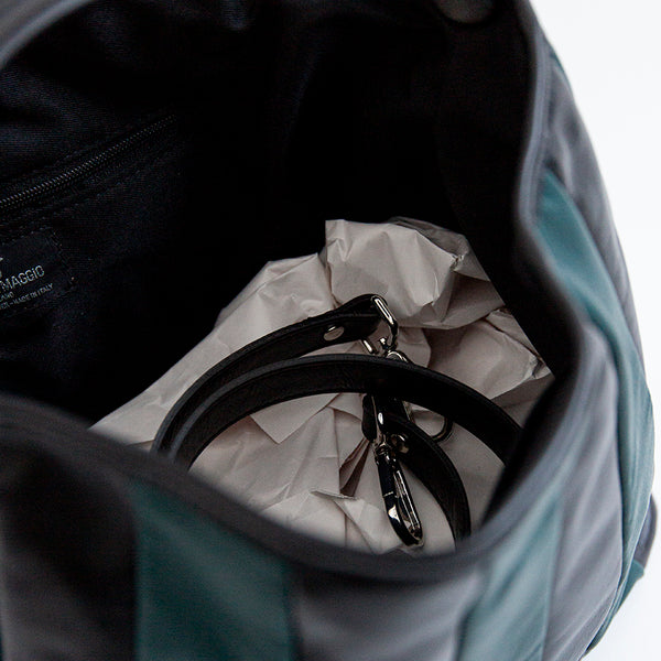 TESSA SMALL - Quilted Nappa Leather Bag in Petrol Blue