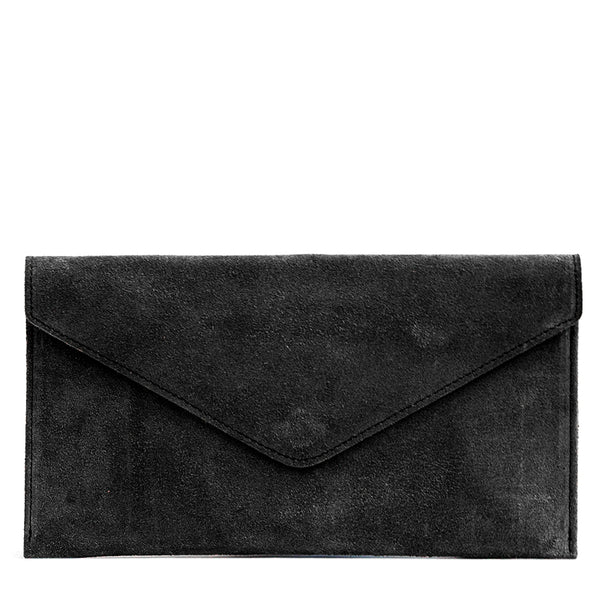 BUSTA - Postina in pelle scamosciata nera
