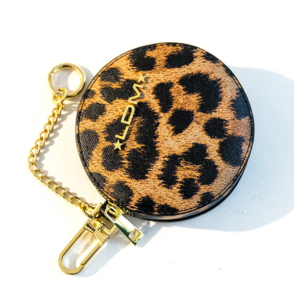 POUCH - leopard print leather wallet