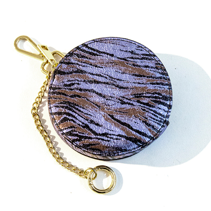 POUCH - purple laminated leather wallet