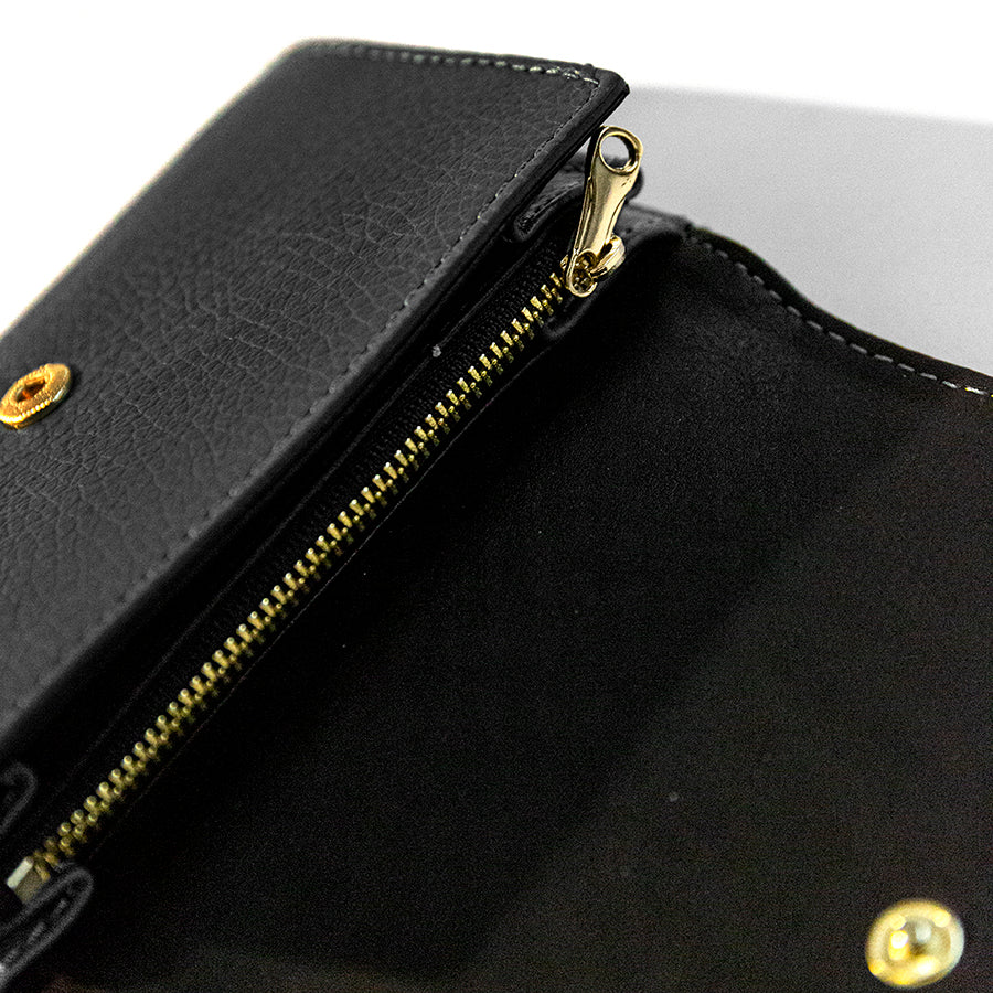 SMALL WALLET in black dollar leather