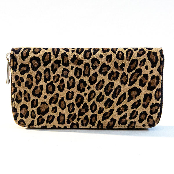 PORTAFOGLIO IN SUEDE CON STAMPA LEOPARDO
