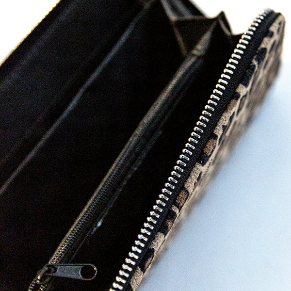 LEOPARD PRINT SUEDE WALLET