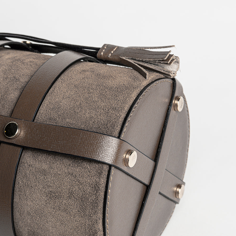 DONATELLA - taupe leather bucket bag
