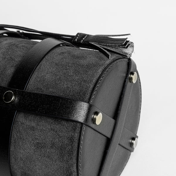 DONATELLA - black leather bucket bag