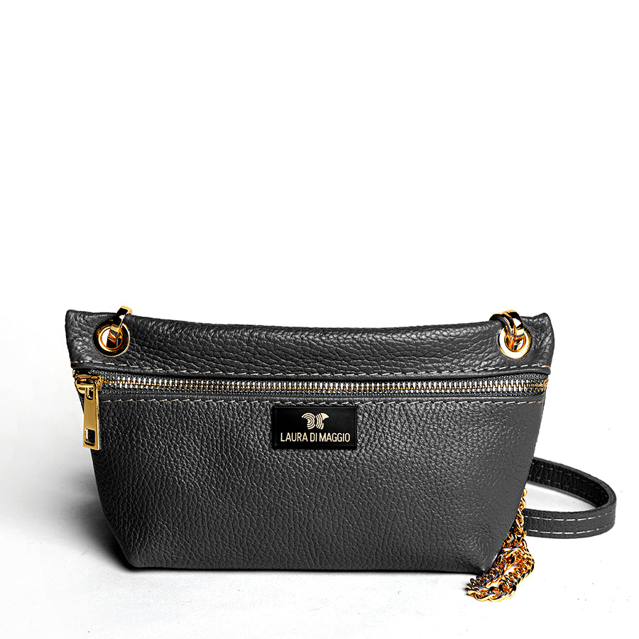 MILLI - Black Dollar Print Leather Pouch