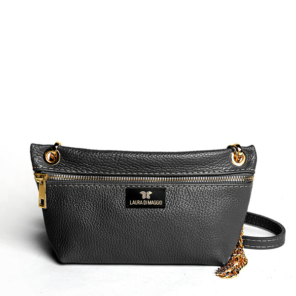 MILLI - Black Dollar Print Leather Pouch