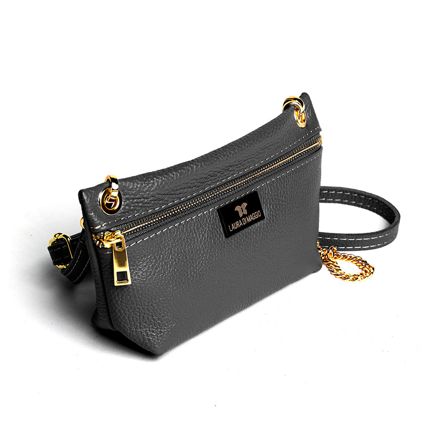 MILLI - Black Dollar Print Leather Pouch