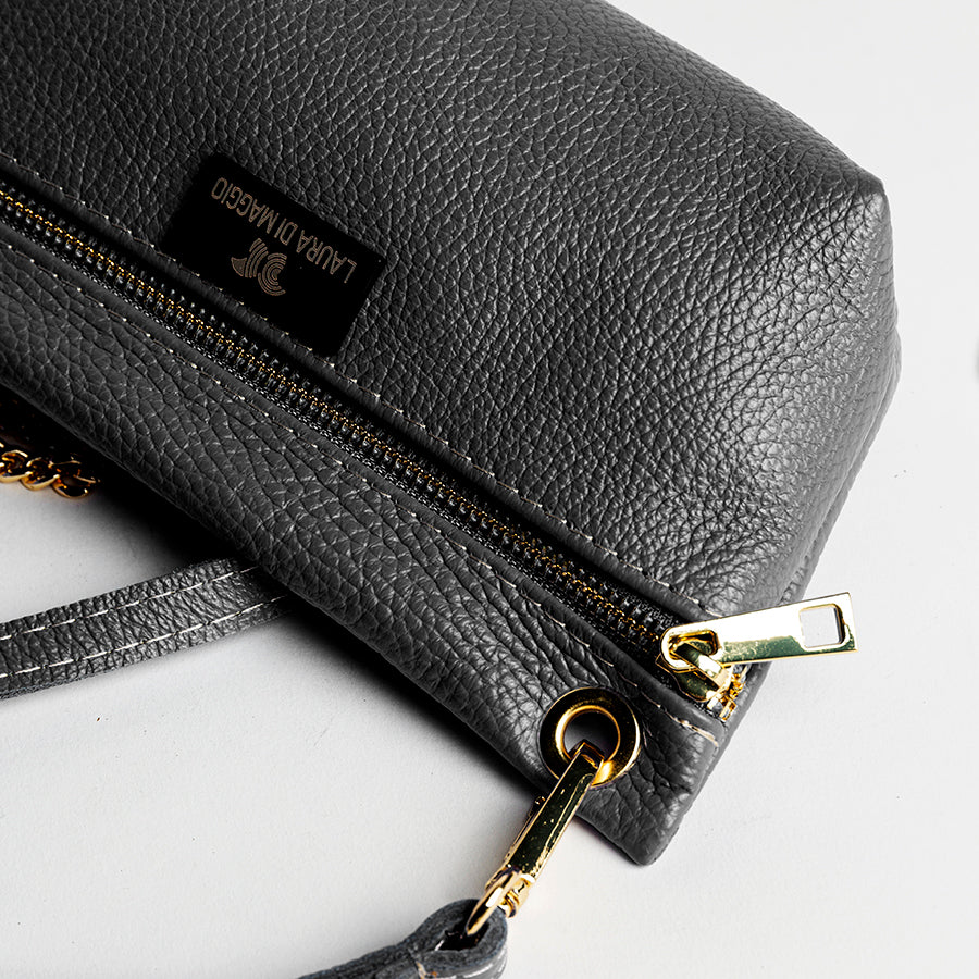 MILLI - Black Dollar Print Leather Pouch