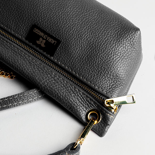 MILLI - Black Dollar Print Leather Pouch