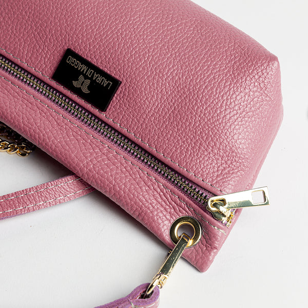 MILLI - Pochette in pelle con stampa dollaro lilla