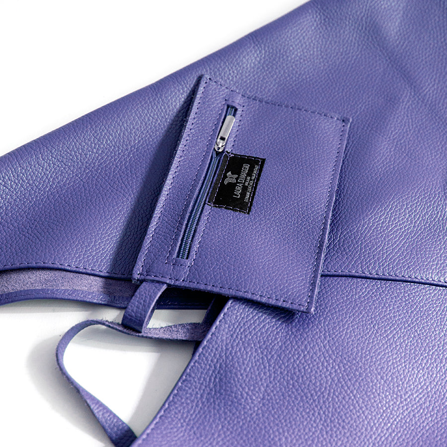 LINA AM - Maxi leather bag in wisteria
