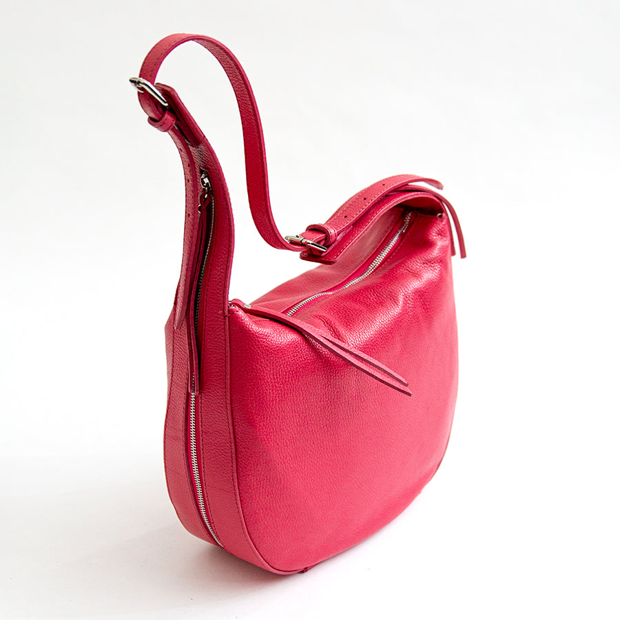 VIKY AM - Bag with adjustable leather handle in azalea