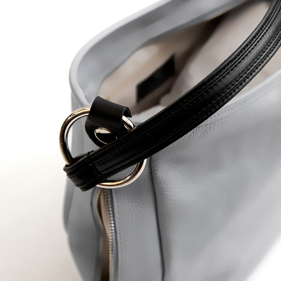 VIVIEN - Bag with gray nappa leather rings