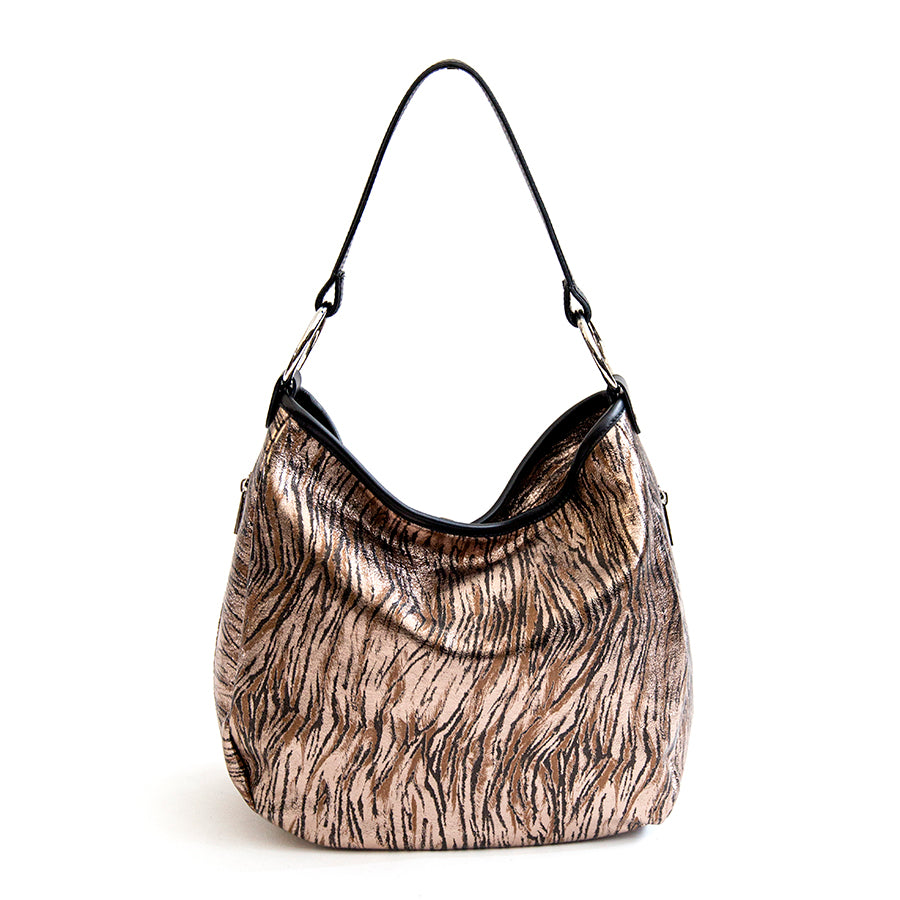 VIVIEN - Bag with bronze laminated leather rings