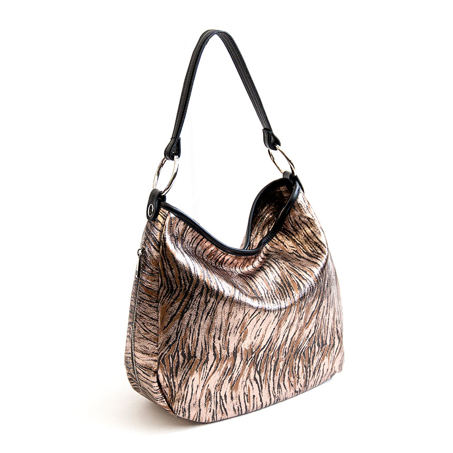 VIVIEN - Bag with bronze laminated leather rings
