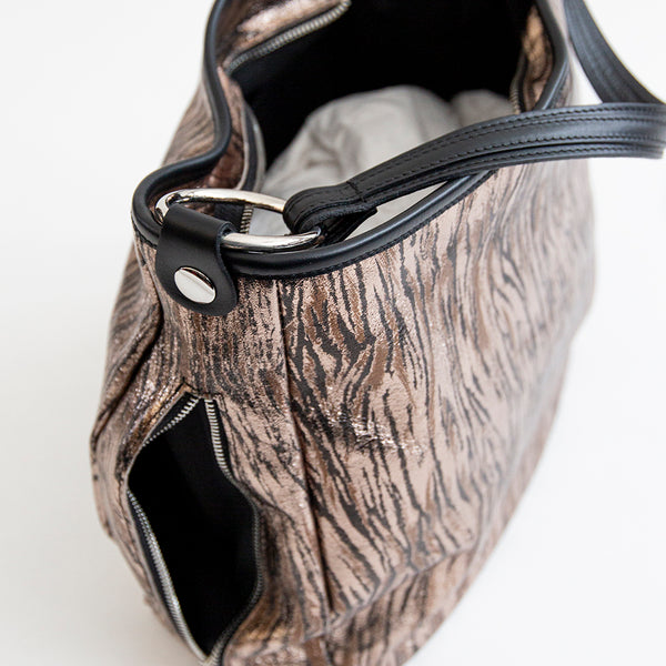 VIVIEN - Bag with bronze laminated leather rings