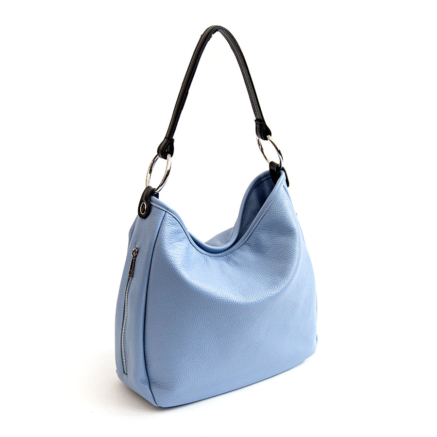 VIVIEN - Bag with blue dollar leather rings