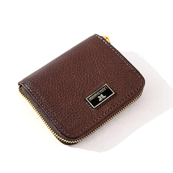 Mini Leather Wallet in Dark Brown