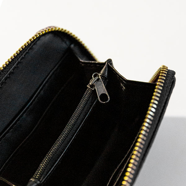 Mini Leather Wallet in Dark Brown