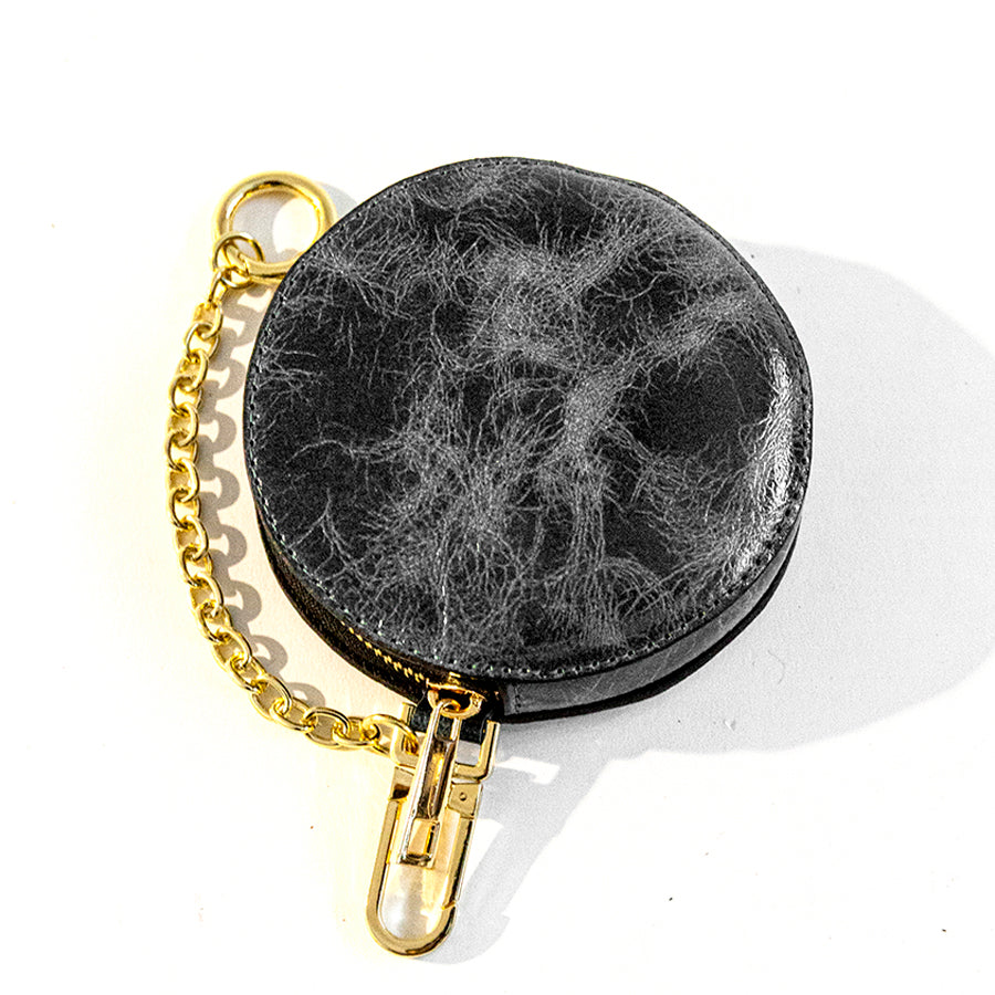 POUCH - vintage gray leather wallet