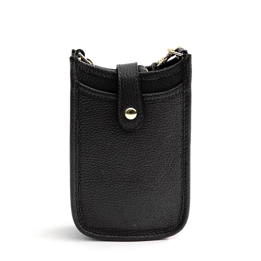 PORTACELLULARE IT - pelle dollaro nero