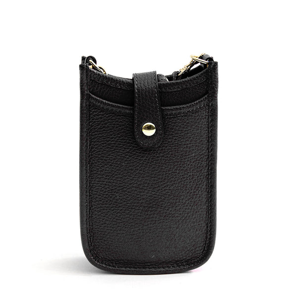 PORTACELLULARE IT - pelle dollaro nero