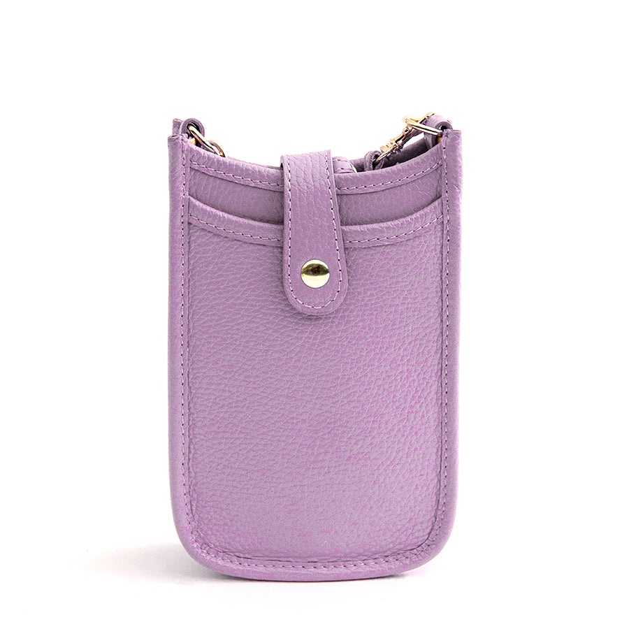 CELL PHONE HOLDER - lilac dollar leather