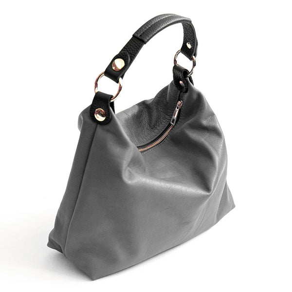 DEMY IT - Gray Nappa Leather Bag