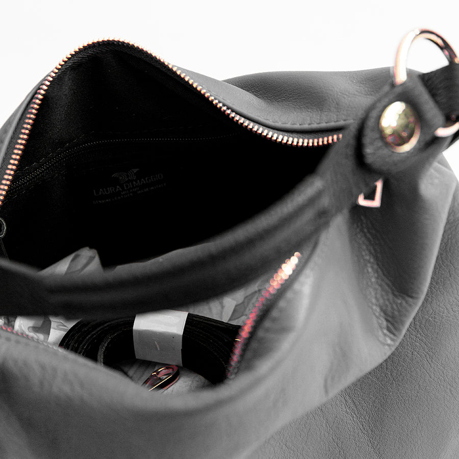 DEMY IT - Gray Nappa Leather Bag