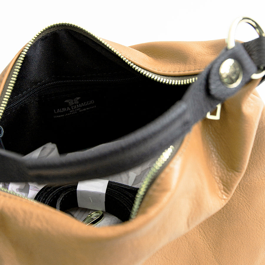 DEMY IT - Borsa in Pelle Nappa Sabbia